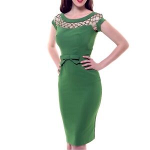 Tatyana Bettie page vintage wiggle pinup stretchy Dress with Bow Detail